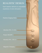 Realistic Vibrator Dildo for Women, Sex Toys Clitoris G Spot Anal Stimulator with 10 Powerful Vibration Mode, Waterproof Powerfu