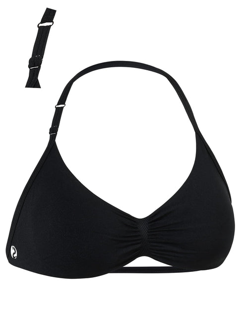AUROLA Influence Adjustable Strappy Sports Bras for Women,Low Support Seamless Backless Padded Straps Impact Yoga Gym Bra,Black,