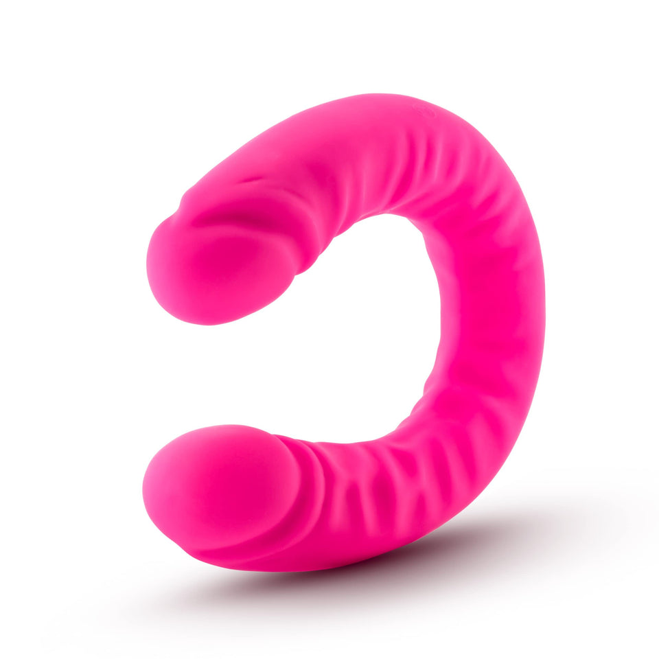 Blush Ruse - Double Ended Curved Dildo - 18''- Ultrasilk Puria Silicone For Satiny Feel - Pleasure For Couples