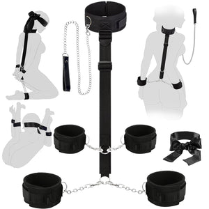 BDSM Bondage Toys Kit, Neck to Wrist Restraints Set, Bondage Gear & Accessories Adult Toys, Adjustable Neck to Wrist Bondage Res