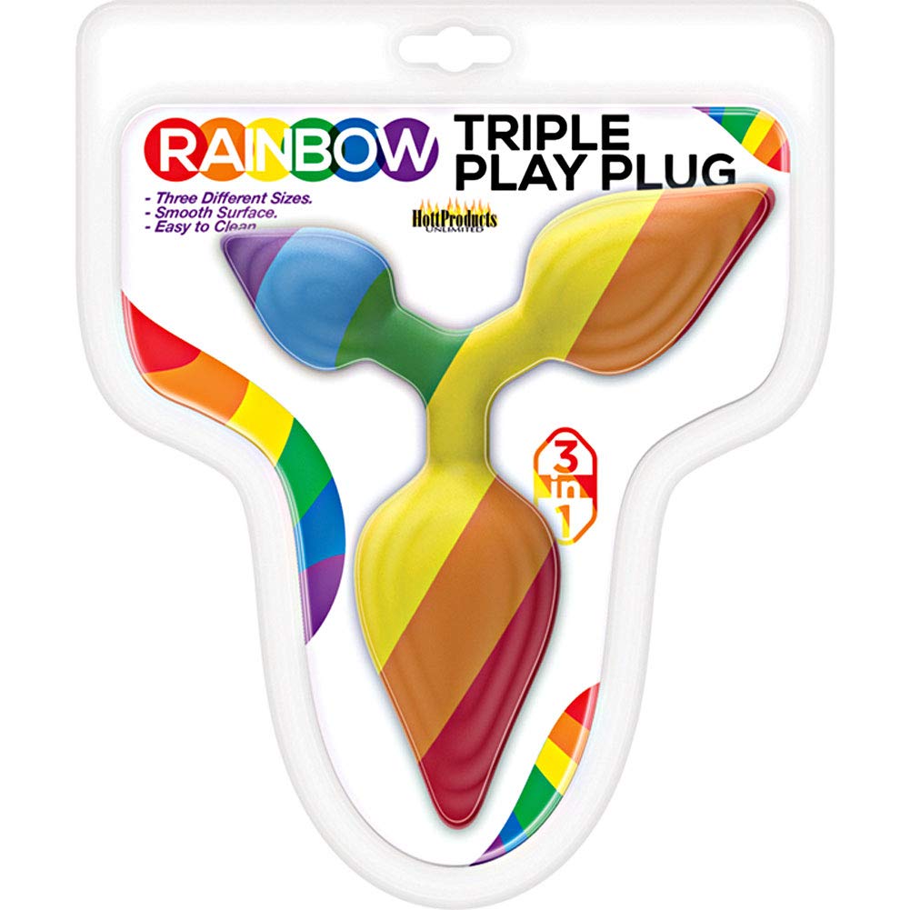 Hott Products Unlimited 64610: Rainbow Triple Play Butt Plug
