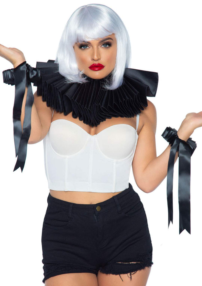 2 Pc Deluxe Ruffle Neck Piece - O/S / Black