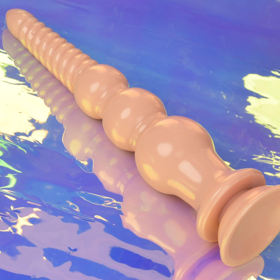 MEBAULT 12.4 inch Anal Beads Trainer with Suction Cup Flesh Butt Plug Cone Anal Stretcher Prostate Massager Dilator Sex Toy for