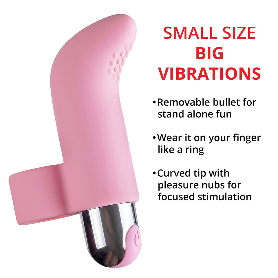 Adam and Eve 10 Function Silicone Rechargeable 10 Speed Finger Vibrator, Adjustable Stimulator, Insertable Bullet Sex Toy for Wo