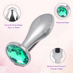 Sex Toys Anal Butt Plug, 3Pcs Adlut Toys Safety Metal Butt Plug Sexy Toy with Crystal Diamond Anal Toy for Men Women Anal Traine