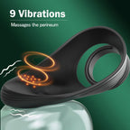 Vibrating Cock Ring with Taint Teaser, Penis Ring Erection Enhancing Vibrator Couples Sex Toys for Men, APP Remote Control Adult