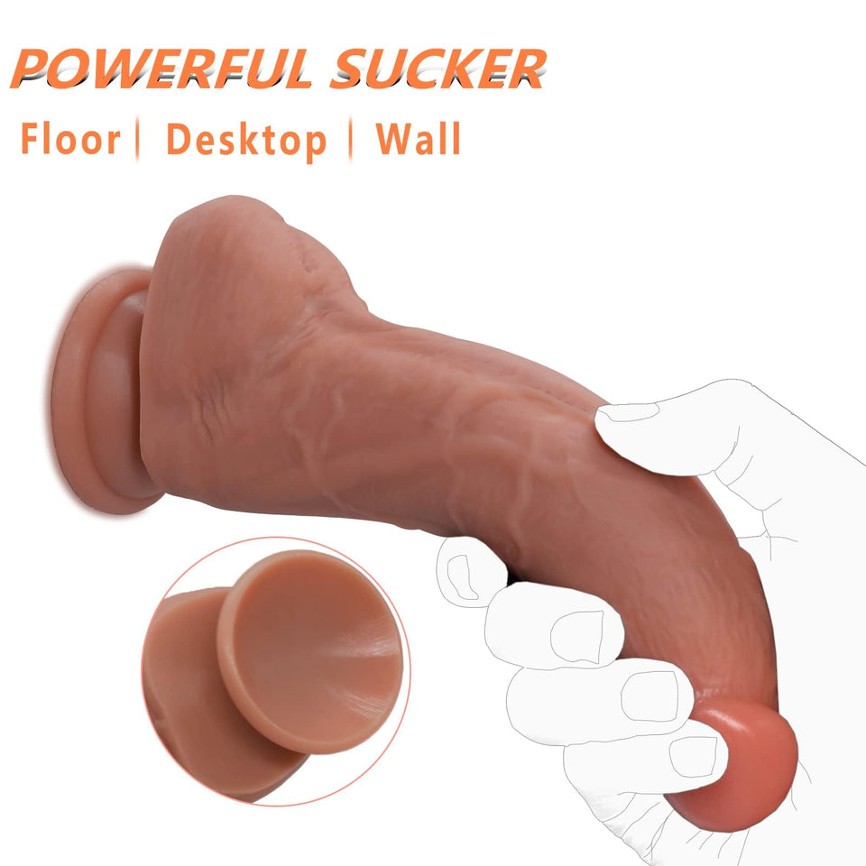 Sex Toy for Women 7 Inch Realistic Silicone Dildo,Body-Safe Material Strong Suction Cup Ultra Soft Lifelike Thick Anal Dildo for