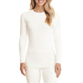 Cuddl Duds Womens Softwear with Stretch Long Sleeve Crew Neck Top -Layering Top with Smooth Fabrication, Body-Hugging Fit, Ivor