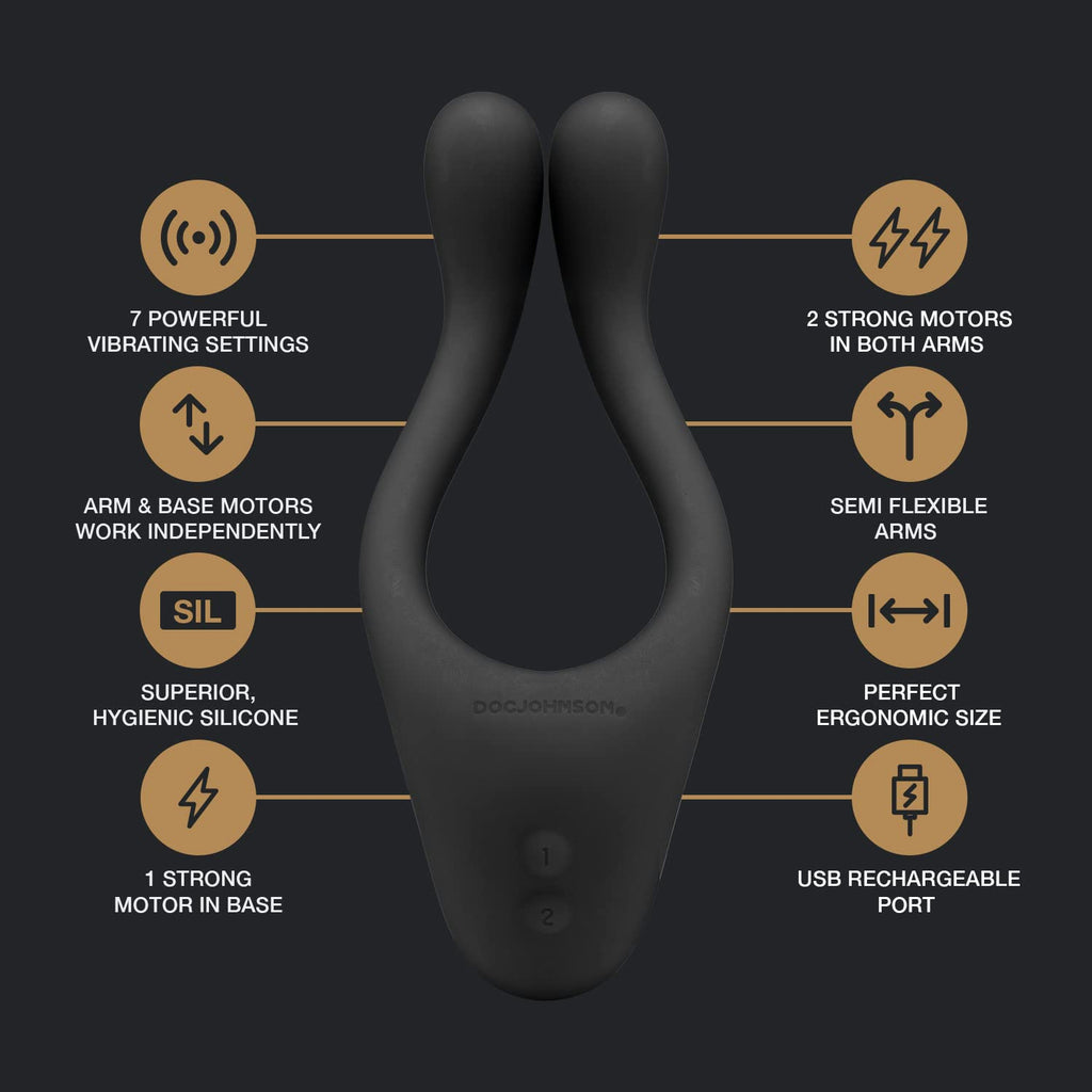 Doc Johnson Tryst Multi Erogenous Zone Massager     Black
