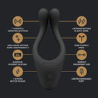 Doc Johnson Tryst Multi Erogenous Zone Massager     Black