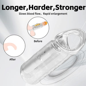 Vibrating Penis Cock Sleeve Ring to Enlarge for Male,Adult Sex Toys Couples Vibrator with 9 Stimulation Modes,G Spot Vibrators P