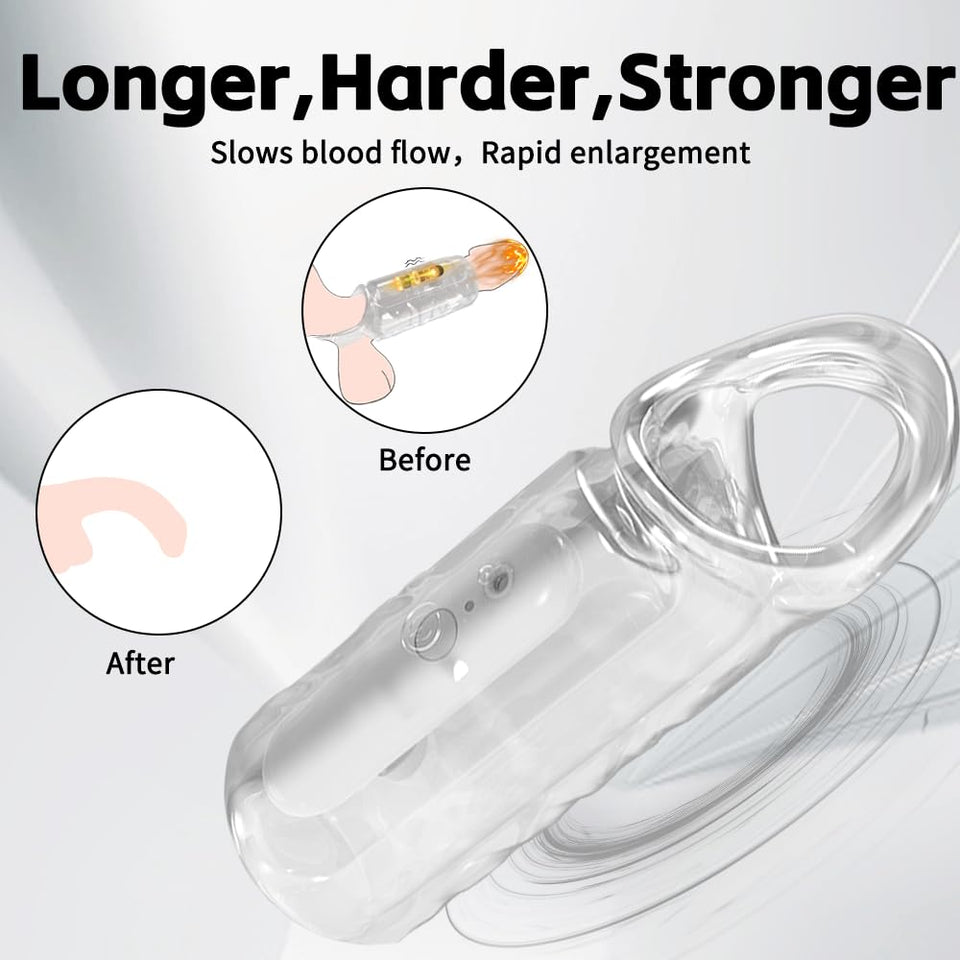 Vibrating Penis Cock Sleeve Ring to Enlarge for Male,Adult Sex Toys Couples Vibrator with 9 Stimulation Modes,G Spot Vibrators P