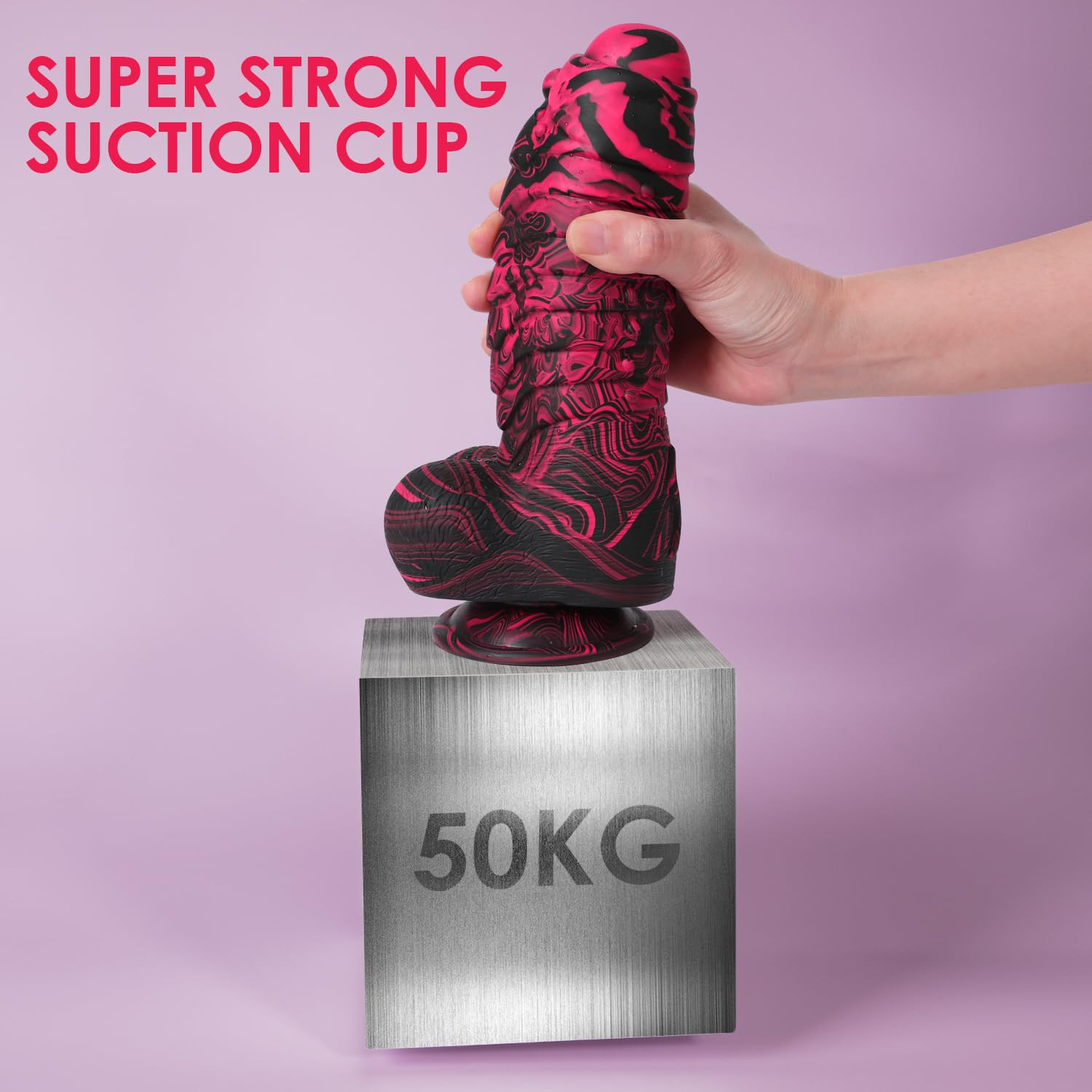 2.36 '' Diameter Fantasy Huge Thick Dildo, Big Realistic Colorful Flexible Dildos Stimulator with Strong Suction Cup for Hands-F