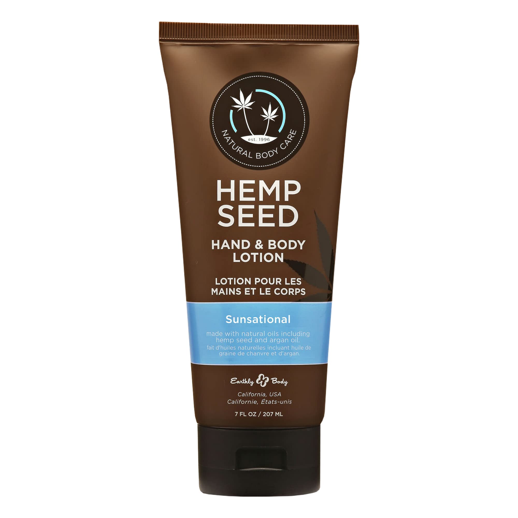 Hemp Seed Hand & Body Lotion, Sunsational Scent - 7 oz. - Soothe Dry Skin - Argan Oil, Hemp Seed Oil - Light, Non-Greasy Formula
