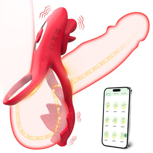 Vibrating Cock Ring Couples Sex Toys Vibrating Penis Ring Vibrator with 9 Vibration Male Adult Sex Toys for Men Women, APP Clito