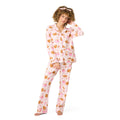 P.J. Salvage Womens Cotton Flannel Long-Sleeve Top, Pant and Headband 3-Piece Pajama Set, Pink, Large