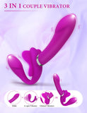 Kocapink Strapless Strap On Dildo G-spot Vibrator, Double Ended Vibrating Lesbian Sex Toys, Clitoral Stimulator with 12 Vibratio