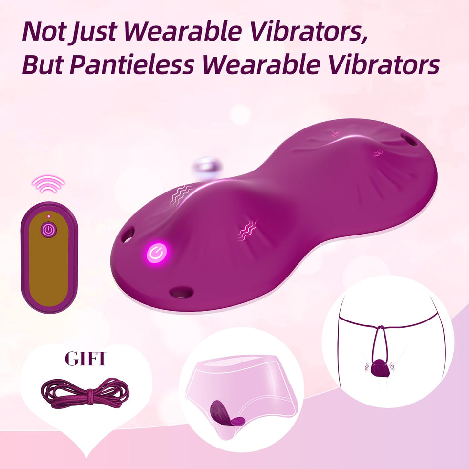 Wearable Panty Vibrators Sex Adult Toys and Games, Rose Women Mini Vibrator with 10 Vibration Modes Vibrating Panties Panty Clit