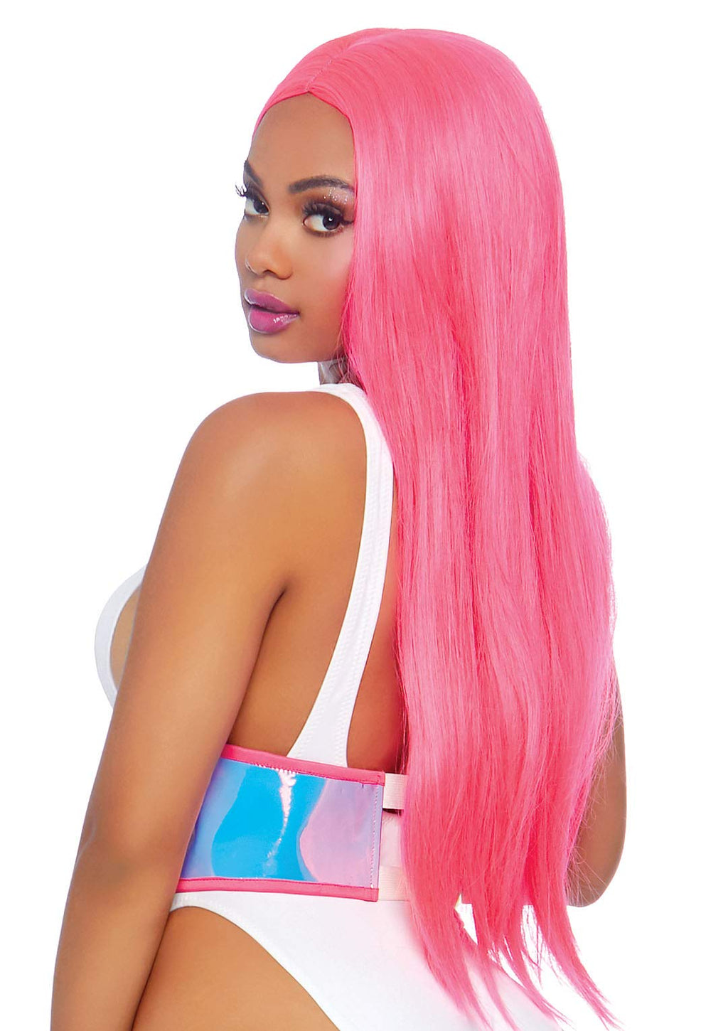 Leg Avenue Holographic Vinyl Zipper Front Holo Color