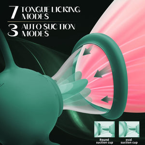 Adult Vibrator Sex Toy 4 in 1 Updated Adult Toy Female Sex Toys with 3 Sucking & 7 Licking and 10 Vibrating & 3 Thrusting Dildo,