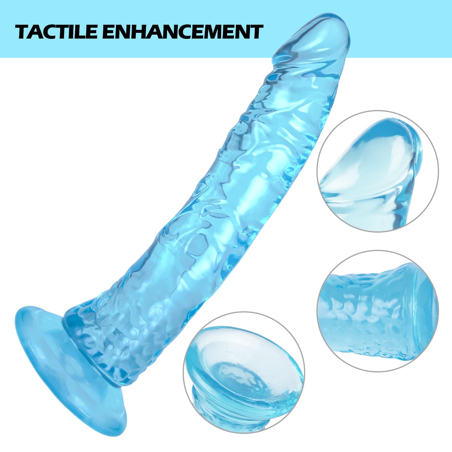 7.9? Blue Dildo,Realistic Small Dildos with Human Safety Material, Adult Sex Toy with Powerful Suction Cups, Anal Dildo for Wome