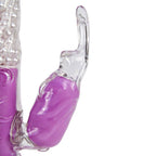 Nasstoys Pearl Ecstasy Rabbit 7.5-Inch Jelly Penis Vibrator, Beaded Reversible Rotating Shaft, Lavender