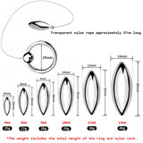 Heuceo Oval Bullet BDSM Urethral Sound Stainless Steel Penis Plug Bladder Dilators with Ring & Nylon Line Erotic SM Sex Toys Set