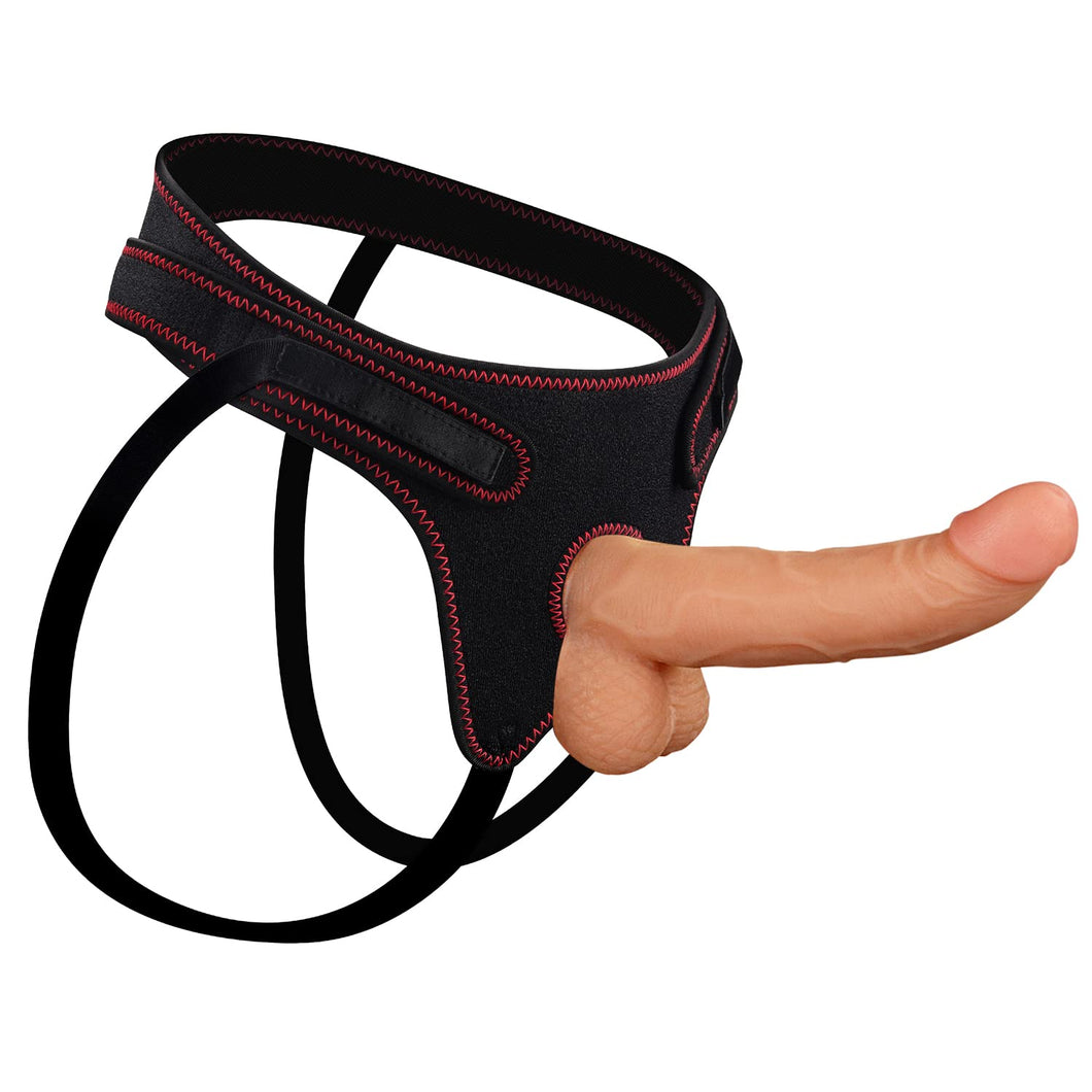 Strap On Dildo with Harness, 8.5 '' Strong Suction Cup Realistic Dildo Removable Pegging Big Dildo with Adjustable Hollow Strapo