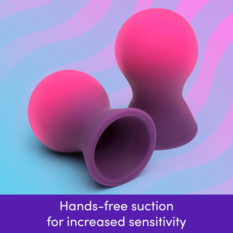 Lovehoney Color Changing Nipple Suckers | Silicone Nipple Sucking Toys | BDSM Beginner Sex Toy Gifts for Women | Vacuum Cupping
