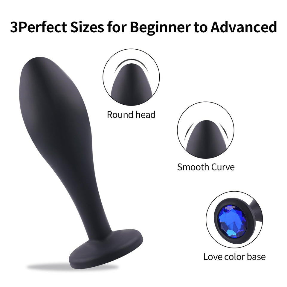 Anal Plugs Adult Sex Toy,3pcs Jeweled Anal Toys Anal Training Kit Adult Sex Toys Games Small Butt Plug,Personal Anal Plug for Ad