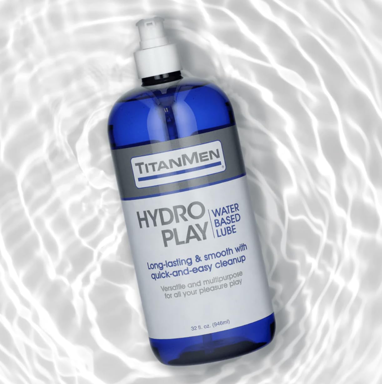 Doc Johnson Titanmen - Hydro Play Water Based Lube - Long Lasting & Smooth With Quick & Easy Clean Up - Versatile And Multi-Purp