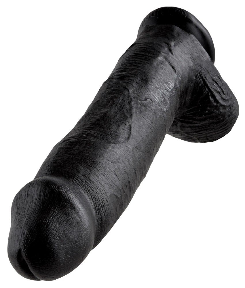King Cock 12 Inch Cock With Balls - Black