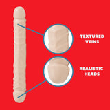 Doc Johnson Jr Veined Double Header Dildo 12 Inches White 021201Am