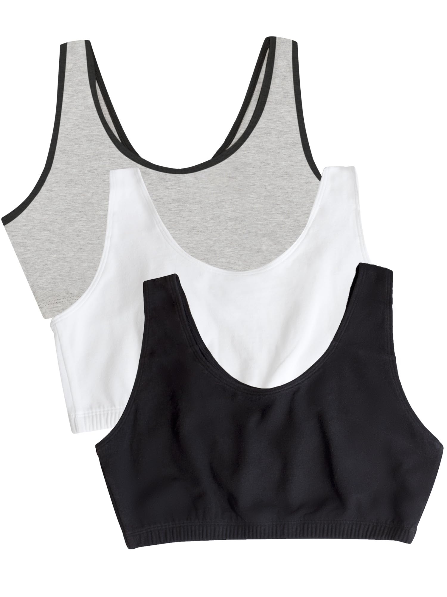 Fruit of the Loom Womens Built Up Tank Style Sports Bra Fashion Colors, Red Hot/White/Black, 40
