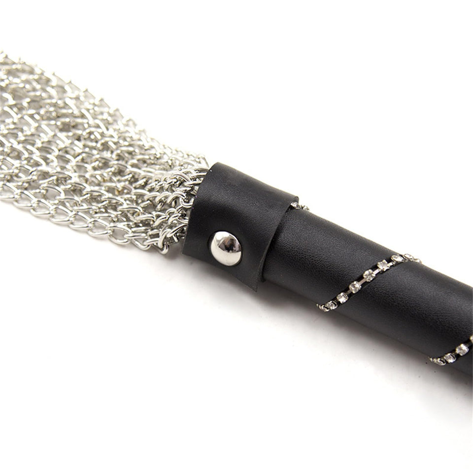 Sex Bondage Toy Whip with Stainless Steel Tassel Chain Sm Sex Role Play Training Whip Sex Toy for Couple Flriting Whip for BDSM