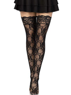 Stay Up Floral Lace Thigh Highs O/S Black