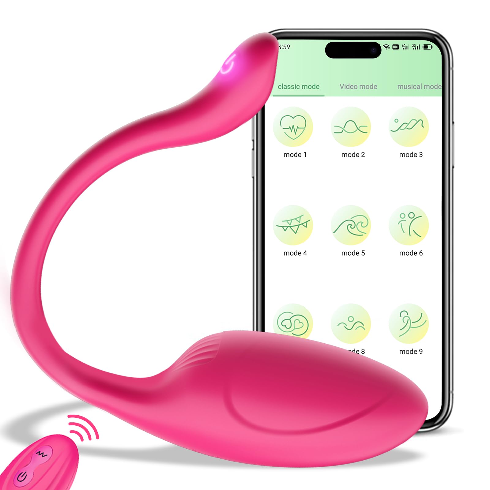 APP Remote Control G-spot Panty Vibrator, Pink Fun Long Distance Bluetooth Wearable, Rechargerable Adult Sex Toys More Than 10 V