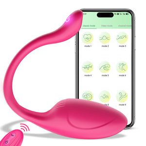 APP Remote Control G-spot Panty Vibrator, Pink Fun Long Distance Bluetooth Wearable, Rechargerable Adult Sex Toys More Than 10 V