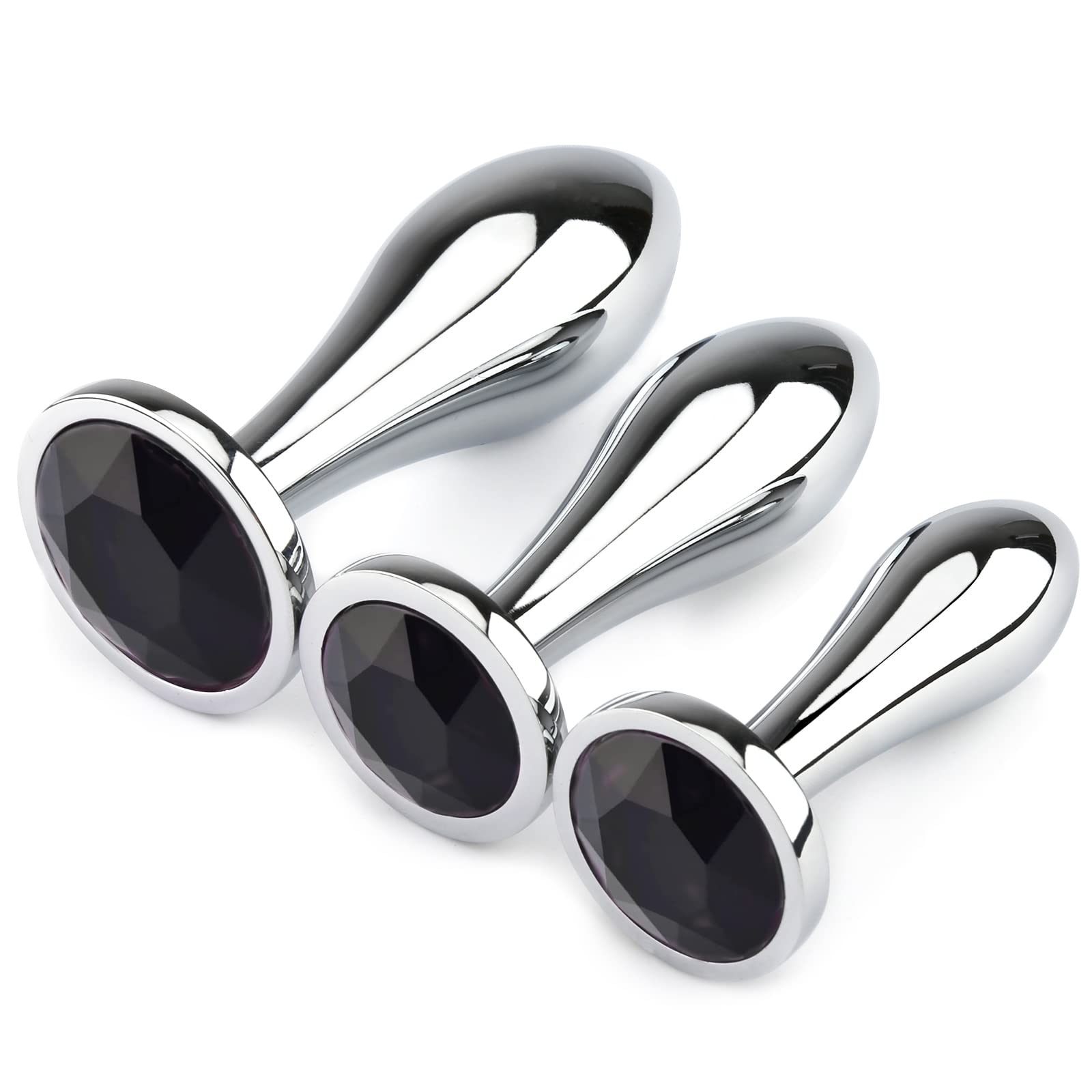 Anal Plug Adult Sex Toys, 3Pcs Anal Butt Plug Set Metal Butt Plug Sex Toys Luxury Jewelry Design Fetish Anal Toys for Adult Unis