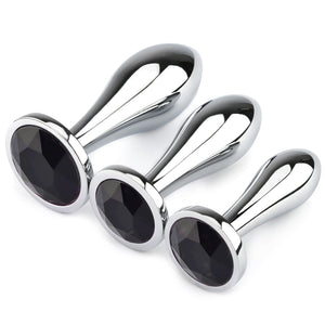 Anal Plug Adult Sex Toys, 3Pcs Anal Butt Plug Set Metal Butt Plug Sex Toys Luxury Jewelry Design Fetish Anal Toys for Adult Unis