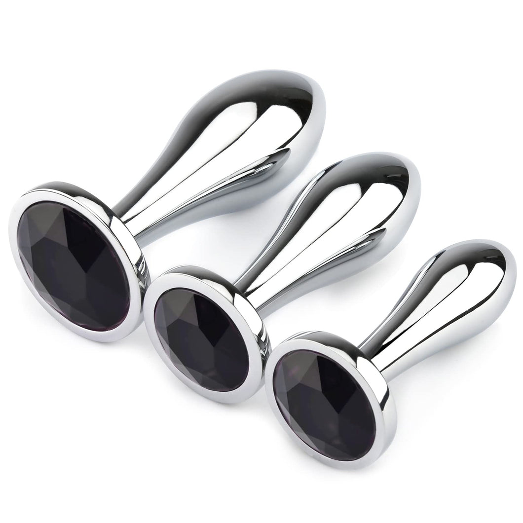 Anal Plug Adult Sex Toys, 3Pcs Anal Butt Plug Set Metal Butt Plug Sex Toys Luxury Jewelry Design Fetish Anal Toys for Adult Unis