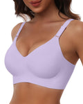 HORISUN Bras for Women Push Up Seamless Wireless Bra Comfortable Wirefree Bra(Purple 3XL)