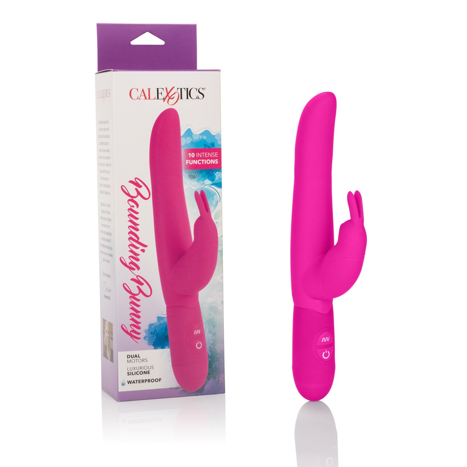 CalExotics Bounding Bunny - Waterproof Rabbit Vibrator Toy for Couples - Adult Sex Clitoral G Spot Massager - Pink