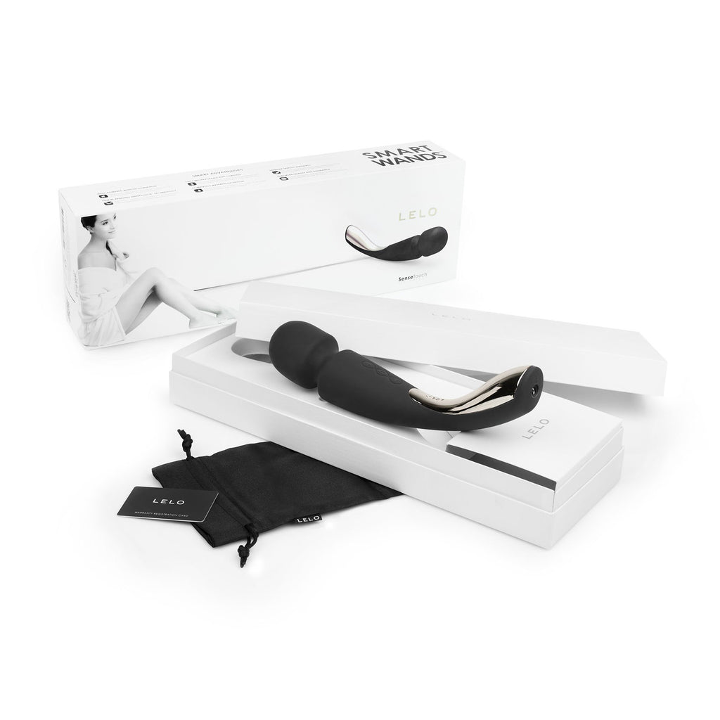 Lelo Smart Wand Cordless Body Massager, Large Size, Black, Powerful Rechargeable Vibrator To Massage You From Head To Toe