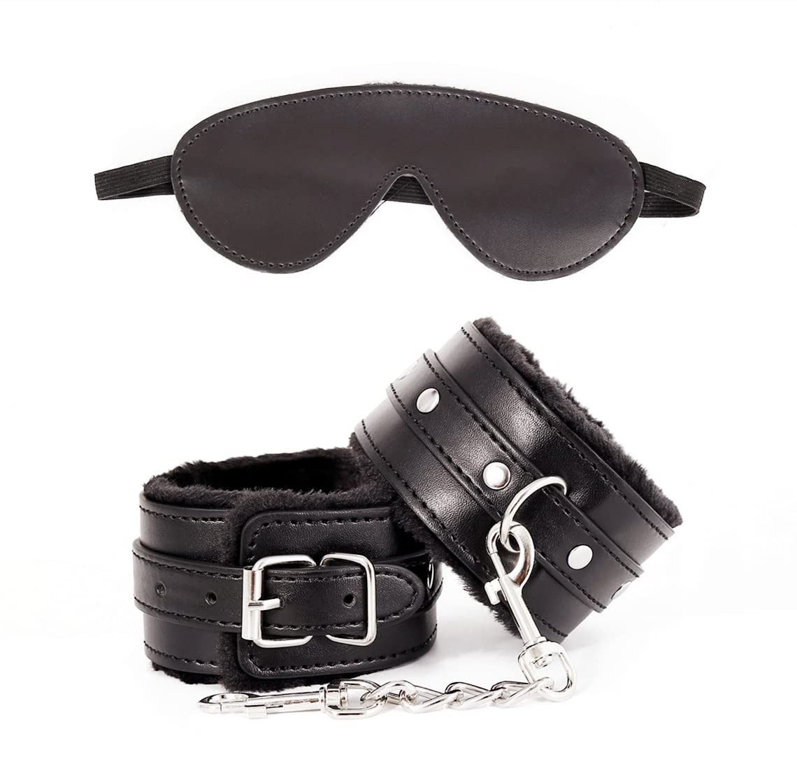 Sex Restraints Handcuffs BDSM Plush Blindfold Sleep Mask Wrist Ankle Cuffs for Couples Bondage Fetish Adjustable