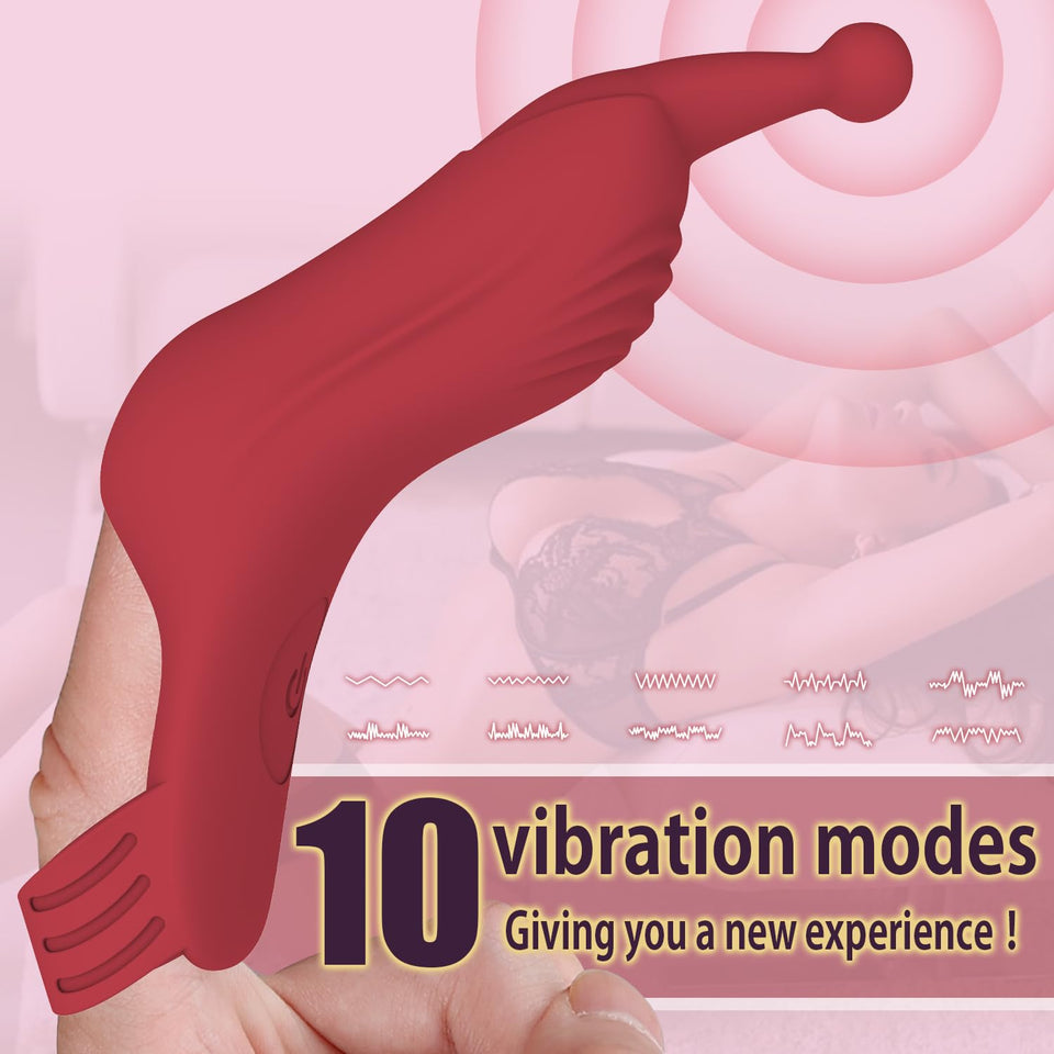 Finger Vibrator, MKPJOY Finger Vibrator Adult Sex Toys for Women, Adult Toys with 10 Vibrations Clitoral G-Spot Nipple Vibrators
