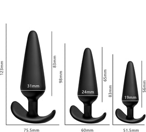 for Comfortable Long-Term Wear Silicone Anal Plug ,3Pcs Training Set/Anal Sex Trainer /Prostate Massage Anus Dilator Anal Ball f