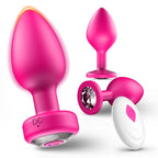Anal Plug Sex Toys Vibrator- 3PCS Silicone Anal Toys Butt Plug Training Kit with Remote Control 10 Frequency Vibration, Vibratin