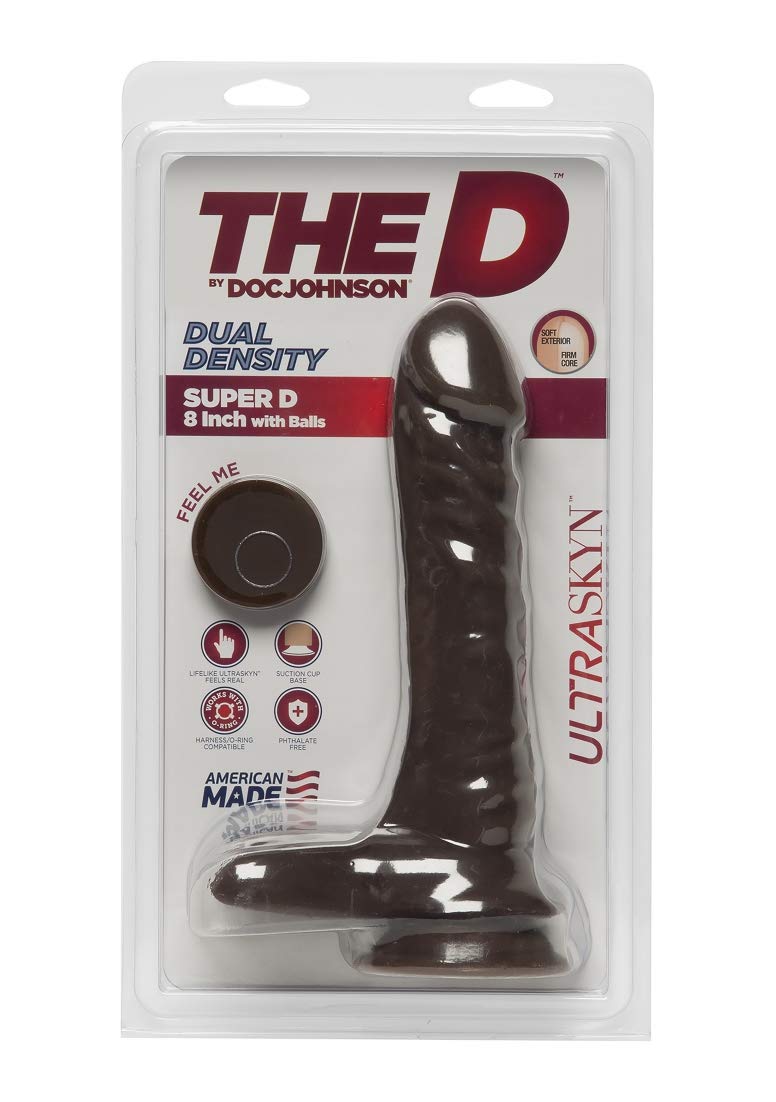 The D Super D 8 W/Balls Chocolate Brown Dildo ''
