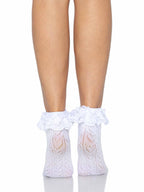 Crochet Heart Lace Top Anklet